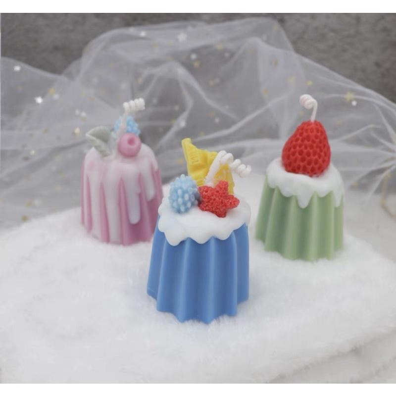 Nến Thơm Decor Bánh Pudding Phủ Kem Topping Nhiều Màu Handmade - Dory Lab