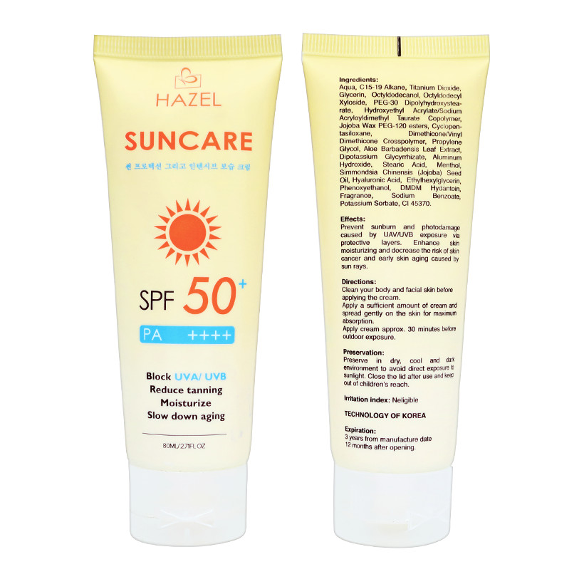 KEM CHỐNG NẮNG SUNCARE HAZEL - CHỐNG NẮNG VƯỢT TRỘI DƯỠNG ẨM CHUYÊN SÂU