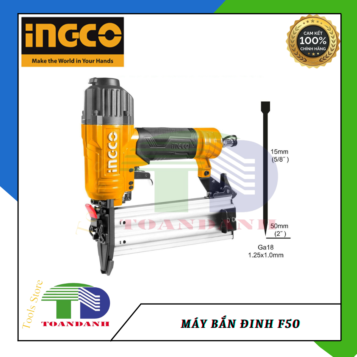 MÁY bắn đinh thẳng dùng hơi INGCO ABN15501