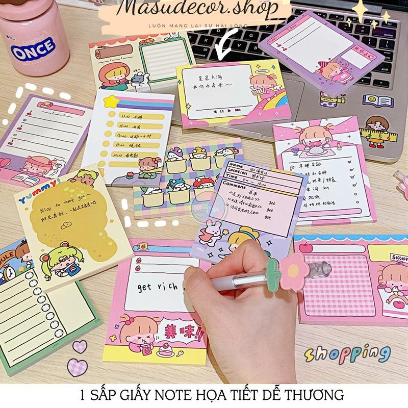 Giấy notepad hình hoạt tiết dễ thương màu sắc