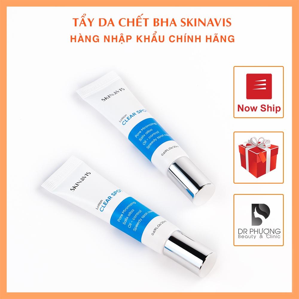 Tẩy da chết BHA SKINAVIS CLEAR SPOT Kiểm soát dầu nhờn và mụn đầu đen