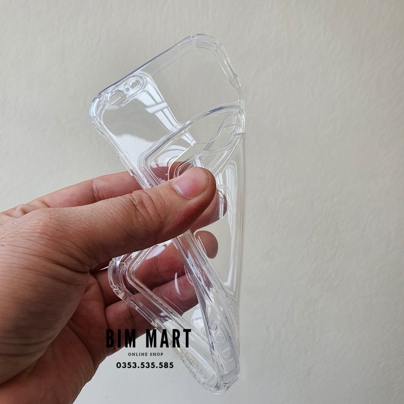 Ốp chống sốc dành cho iPhone 6, 6s silicon trong suốt kèm ngăn ví đựng thẻ