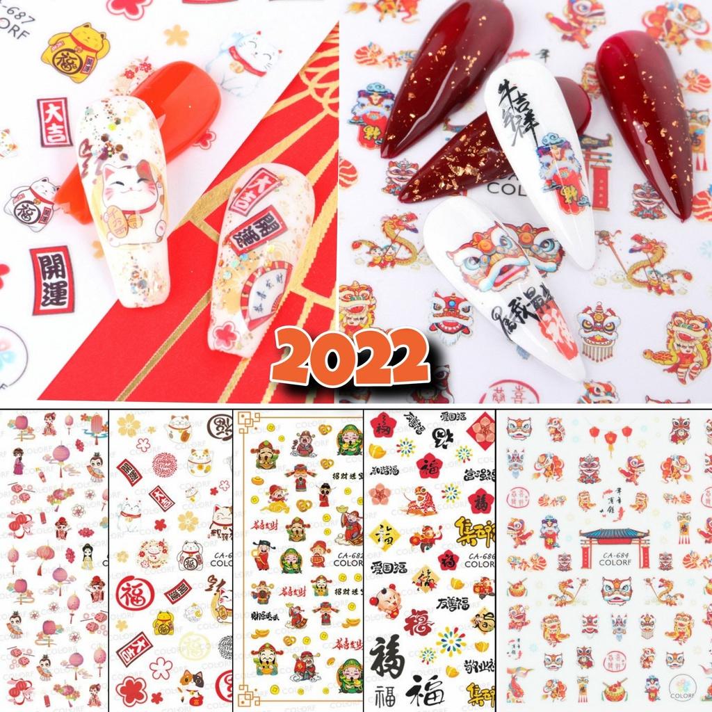 Sticker Nails Tết 2022 | Hình Dán Móng Tay