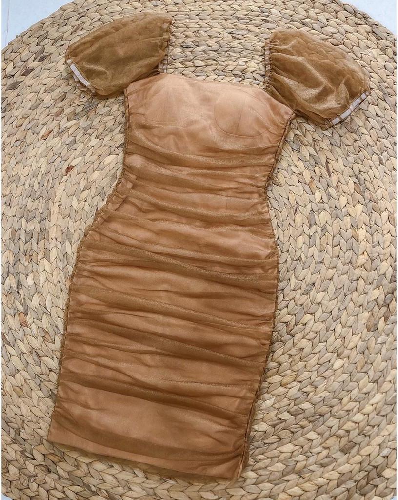 Đầm body nhún thân thiết kế Nudy dress - đầm body dự tiệc hàng thiết kế