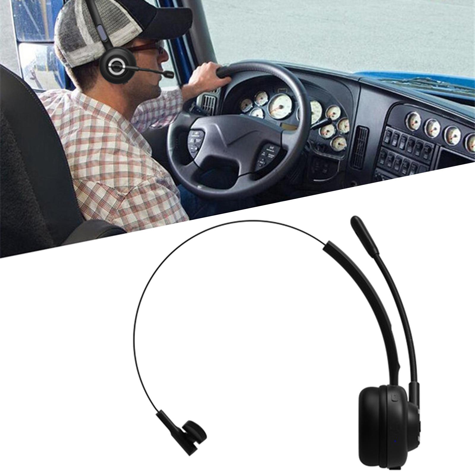 Bluetooth Headset, Wireless Headset with Microphone,Noise Cancelling Hands Free Phone Headset for Truck Driver Call Center Office PC