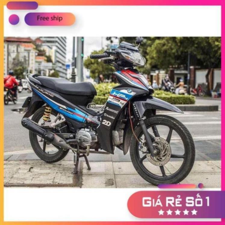 Tem xe wave blade 110 hp4 tem rời dán xe đen