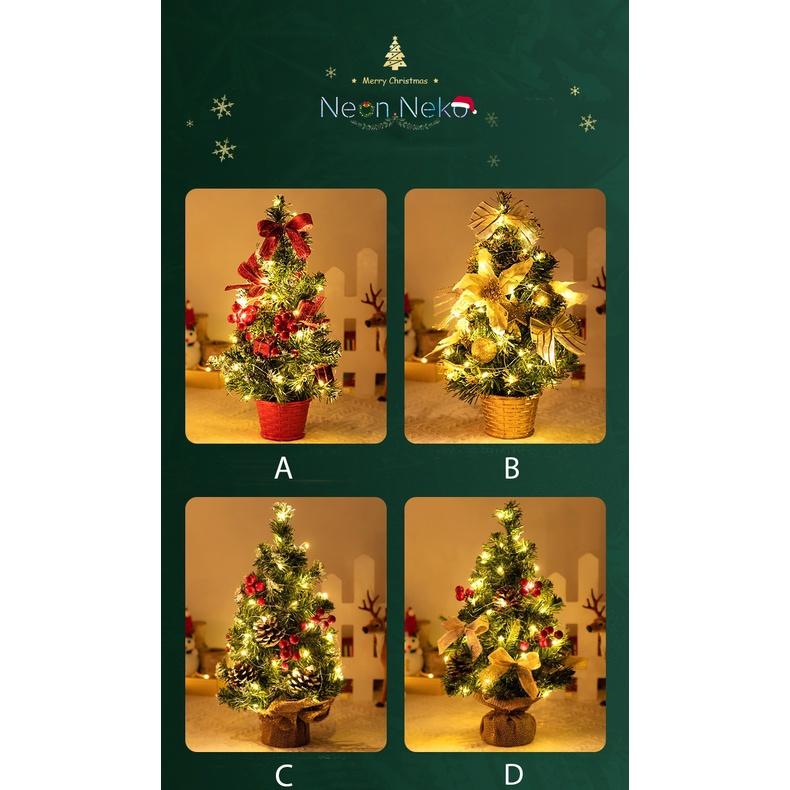 Cây thông Noel giả để bàn - đi kèm đèn trang trí - Trang trí giáng sinh, christmas, cam kết giống hình 100