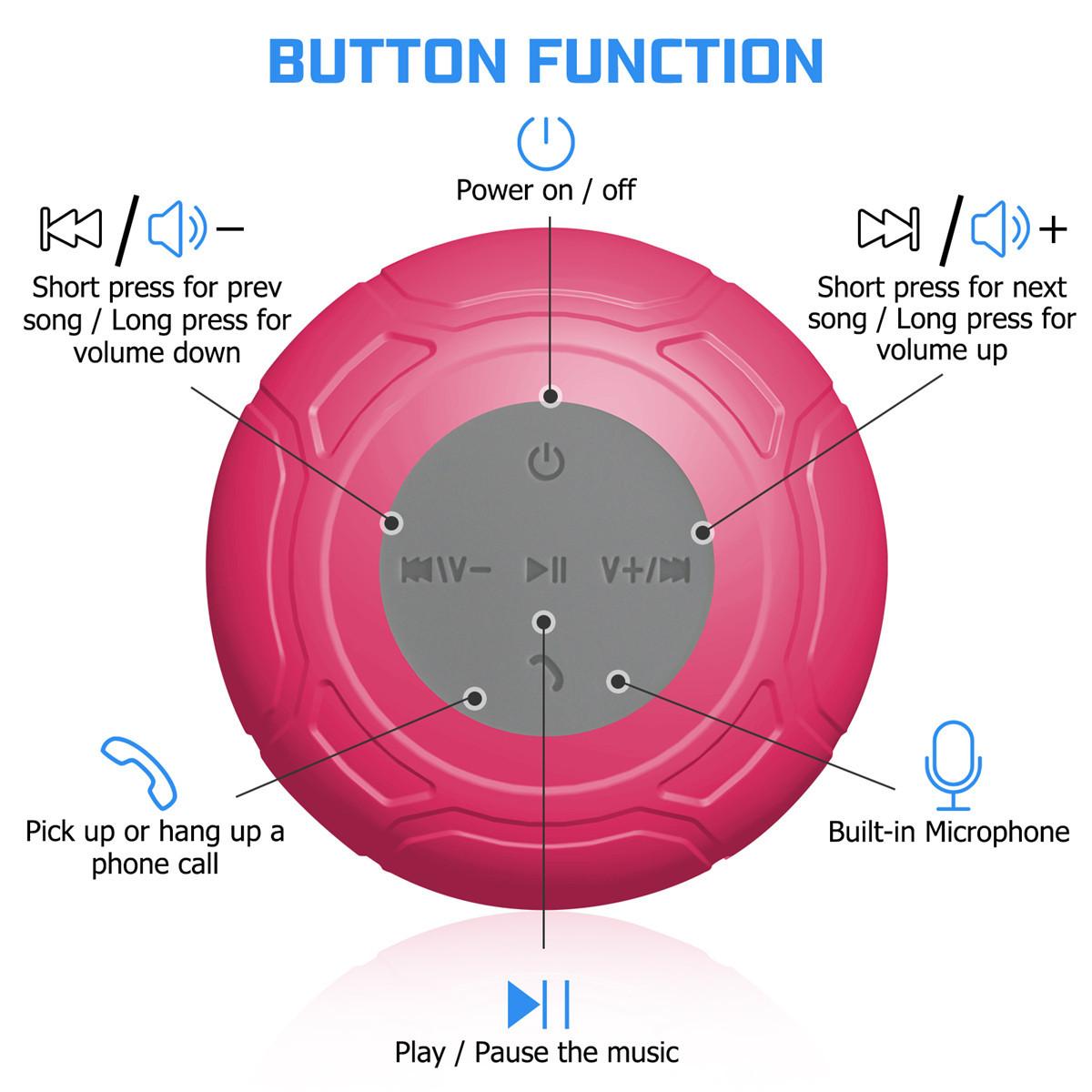 Loa Phòng Tắm Chống Bụi Chống Thấm Nước Loa Bluetooth Không Dây Với IPX5 Xe Tắm Loa Rảnh Tay Color: purple