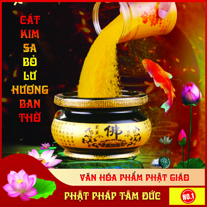 Cát Vàng Kim Sa, Cát bỏ lư hương, Cát Vàng Lư Hương Để Bát Hương Thờ - Combo 5 túi 100gam tiện dụng