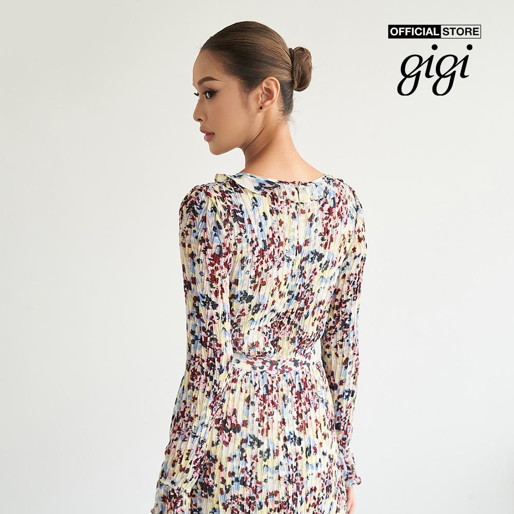 GIGI - Đầm midi tay dài cổ tròn thắt nơ thời trang G2102D222131-19