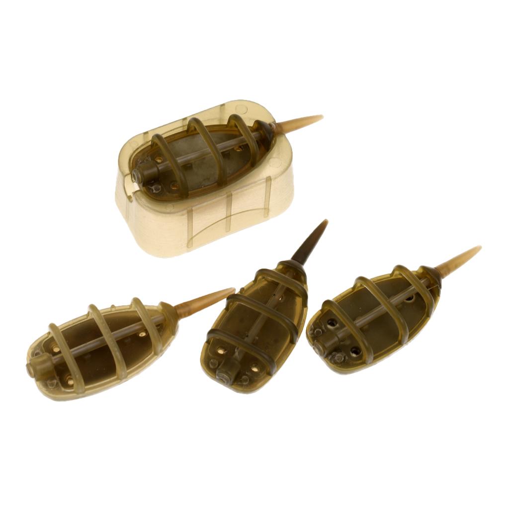 4Pcs/Set In-line Method Feeder Fishing Feeder Lead Sinker Terminal Tackle