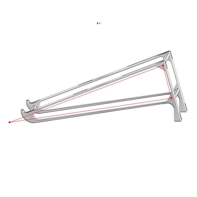 Giá đỡ laptop nhôm, 2 in 1, đế kê tản nhiệt kiêm đế dựng cho macbook ipad surface chính hãng cao cấp