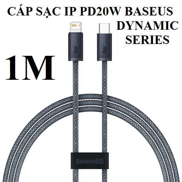 Cáp sạc iP C to L hỗ trợ PD20W Baseus Dynamic Series CALD000003 _ Hàng chính hãng