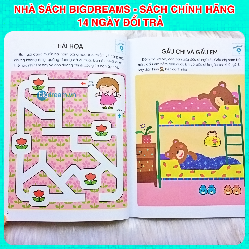 Phát triển IQ Khả năng cảm nhận không gian Rèn luyện tư duy não bộ 2-4 tuổi - Tặng kèm sticker bóc dán thông minh