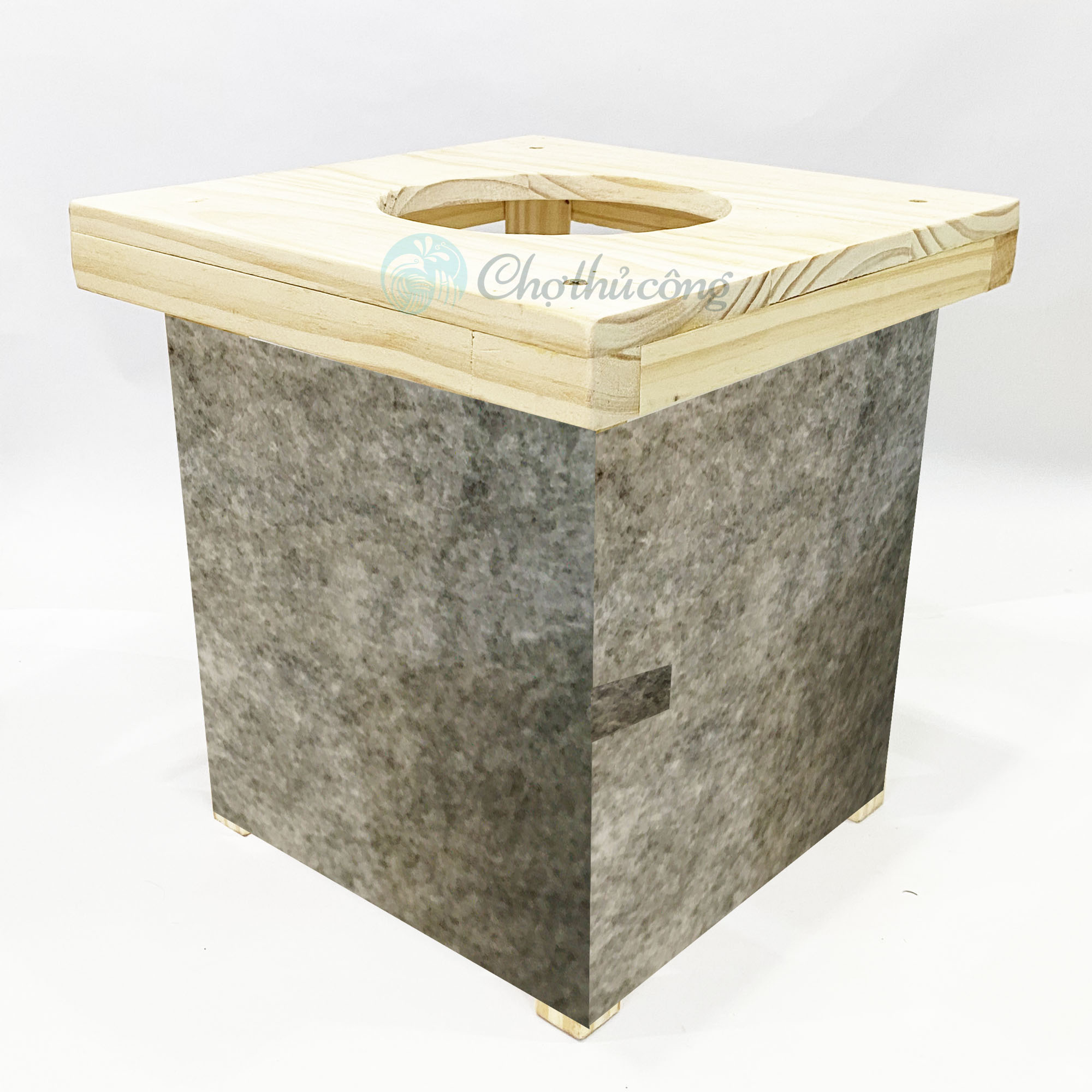 Ghế xông phụ khoa - Ghế xông hơi sau sinh từ gỗ thông tự nhiên cao cấp, tặng quây cách nhiệt nỉ VNXK