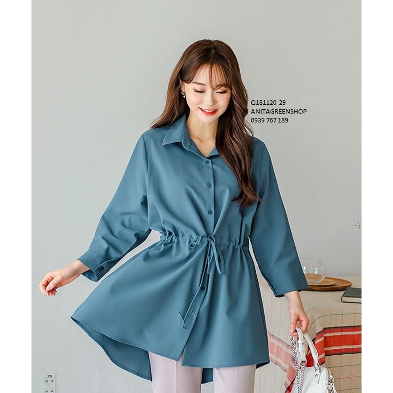 Q181120 ÁO SƠ MI FORM DÀI THẮT EO