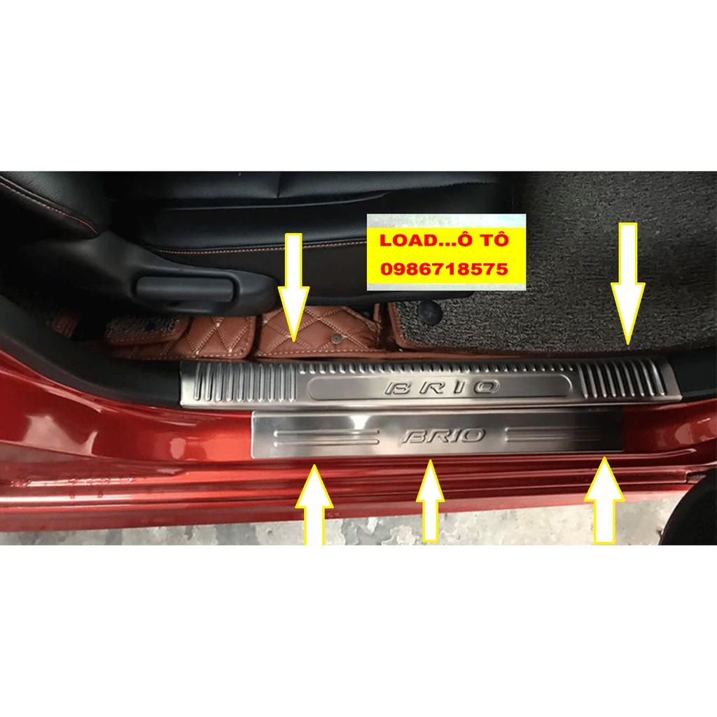 Ốp Bậc Cửa, Nẹp Bước Chân Trong, Ngoài Xe Honda Brio 2022-2019 Chất Liệu Inox Cao Cấp