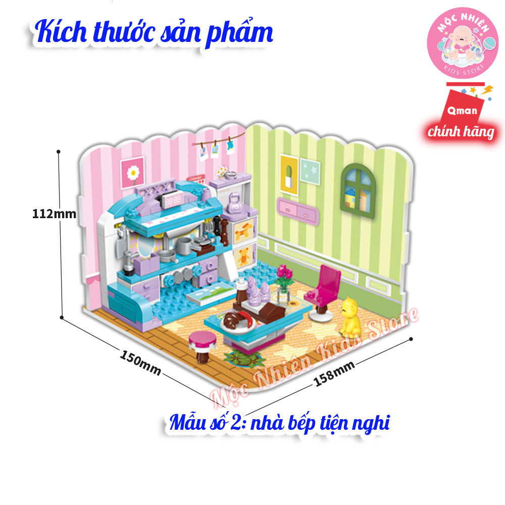 Hình ảnh Đồ chơi lắp ráp, xếp hình Qman 4801 - Phòng của bé gái (194 mảnh ghép) - Dành cho bé từ 6 tuổi