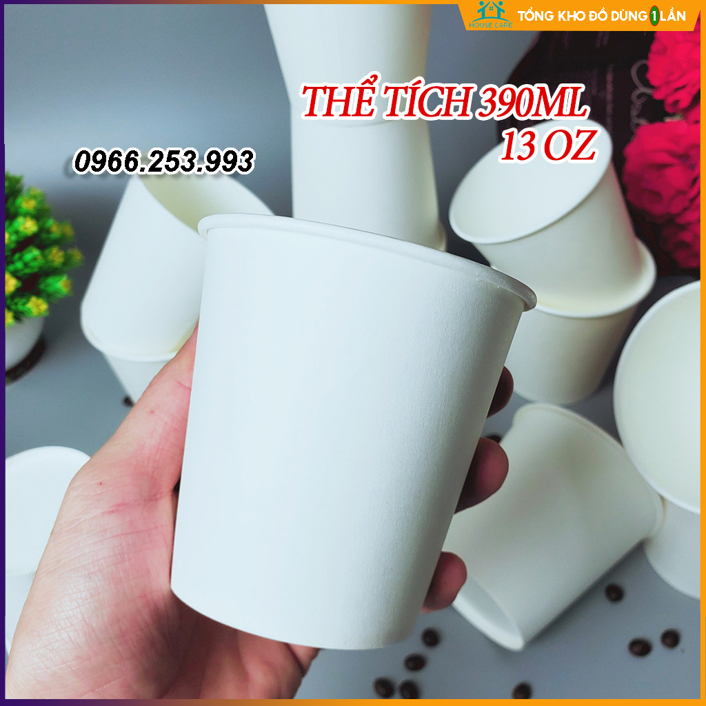 Set 50 Cốc giấy 390ml hàn quốc cao cấp size 13OZ hàng cao cấp xuất khẩu Hàn Quốc