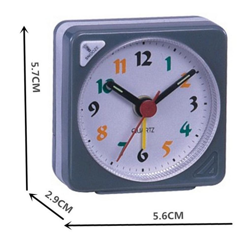 2pcs Travel Alarm Clock Gradient Table Clock Snooze With Nightlight-Blue