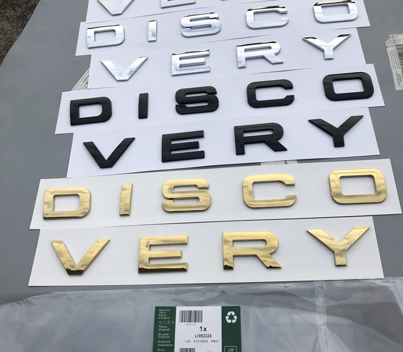 Decal Tem Chữ Discovery 3D Dán Trang Trí Ô Tô Màu Vàng AZONE