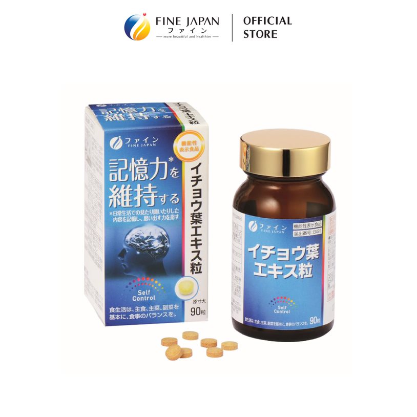 Viên Uống Bạch Quả Ginkgo Fine Japan Hỗ Trợ Chức Năng Não Hộp 18g (90 viên)