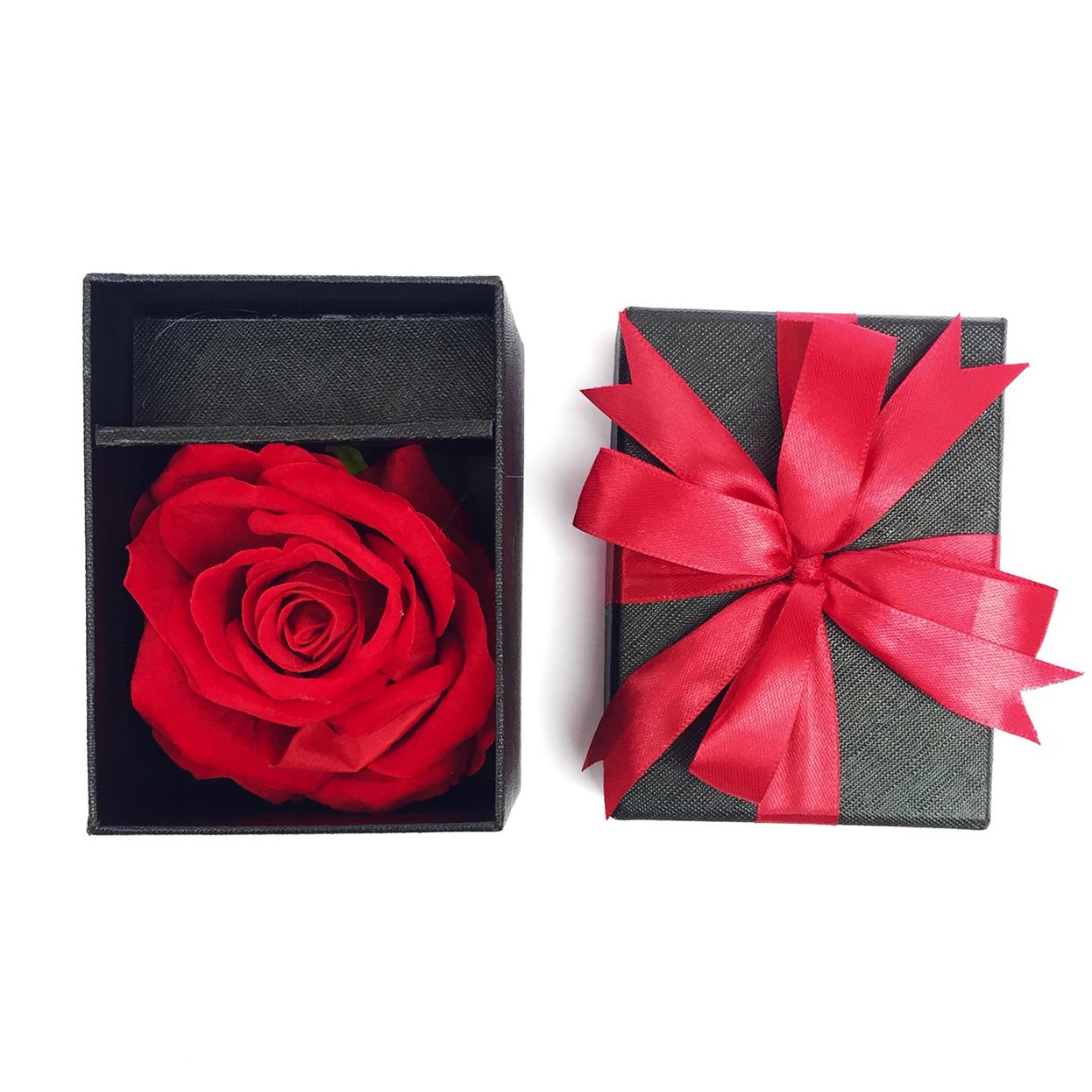 Hộp quà tặng hoa hồng sáp đựng son Valentine kích thước 12x9x7cm