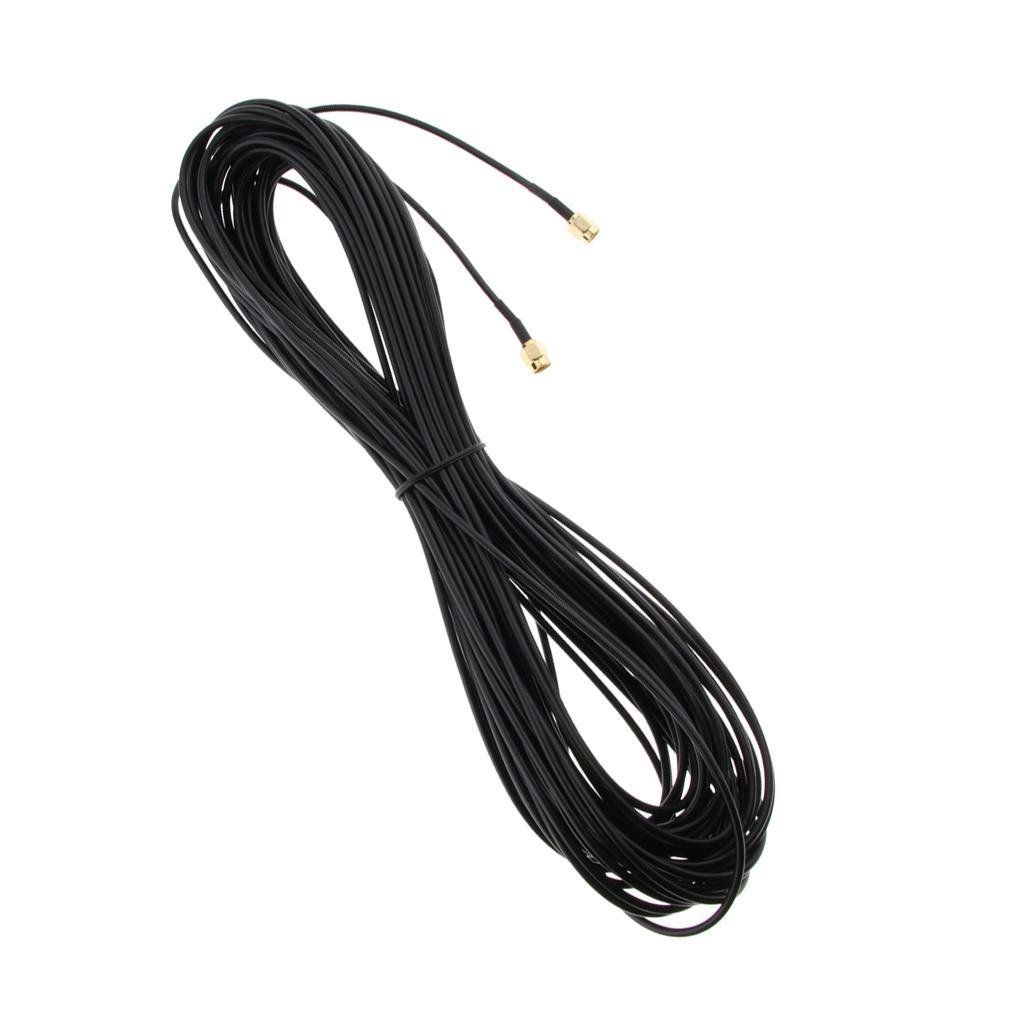 2Pcs Antenna Connector RP SMA Male to Male Extension Cable for WiFi Router