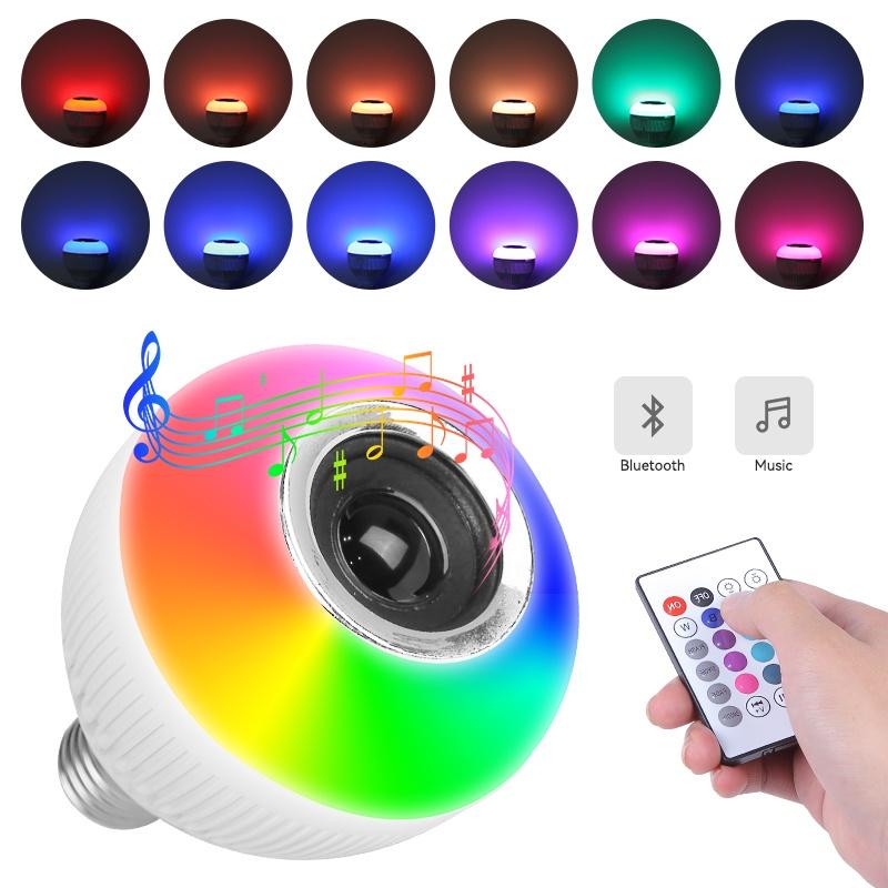 Loa bóng đèn LED Bluetooth Loa âm thanh với chức năng âm thanh E27 Bóng đèn ứng dụng điện thoại thông minh Điều khiển RGBW có thể thay đổi màu Thay đổi màu