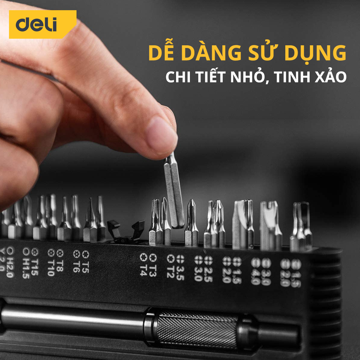 Bộ Tua Vít Đa Năng Từ Tính Deli Nhiều Chi Tiết Cao Cấp Chính Hãng - Thiết Kế Hiện Đại, Đầu Vít Nam Châm Dễ Dàng Sử Dụng - DL240025B