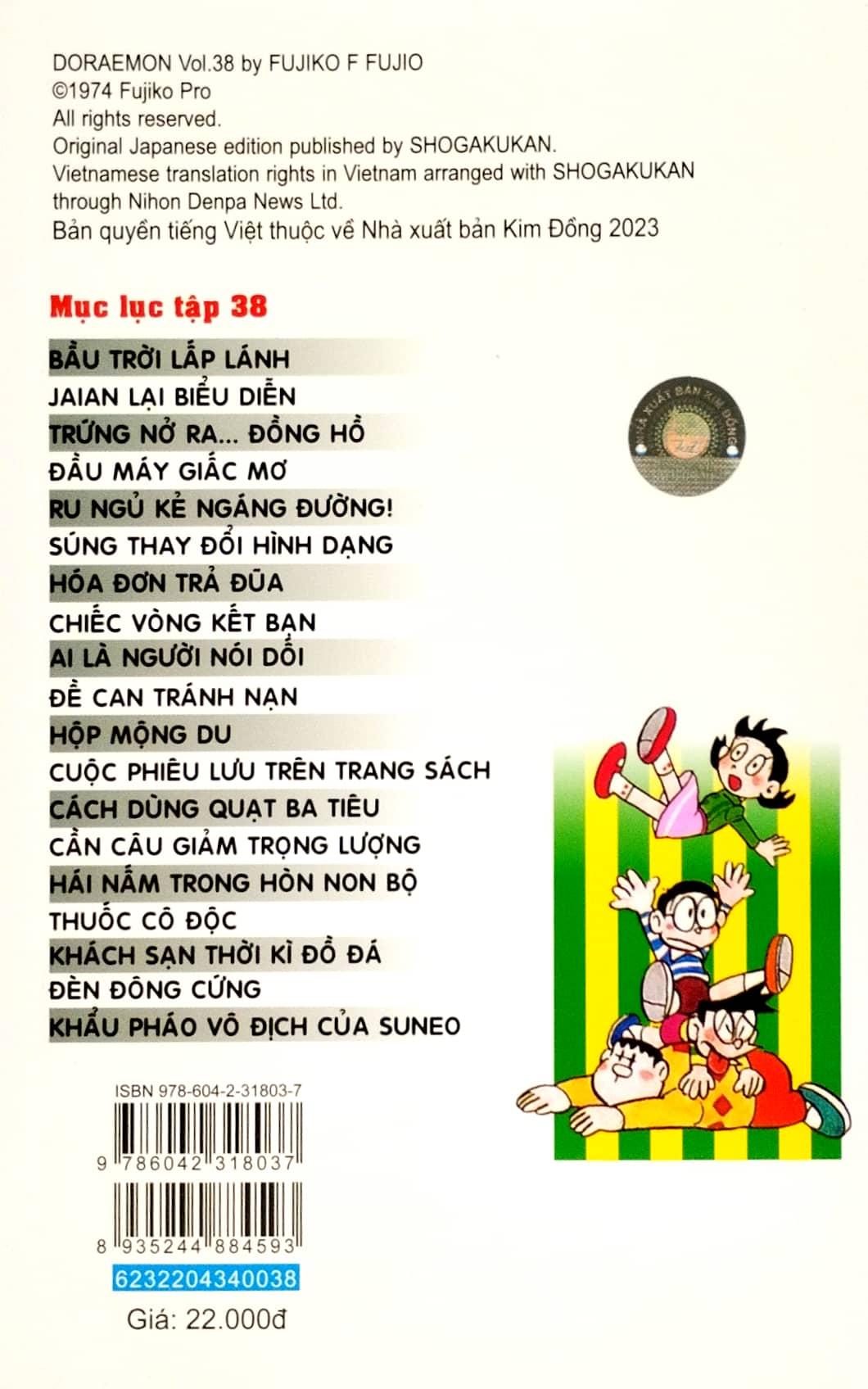 Doraemon - Chú Mèo Máy Đến Từ Tương Lai - Tập 38 (Tái Bản 2023)