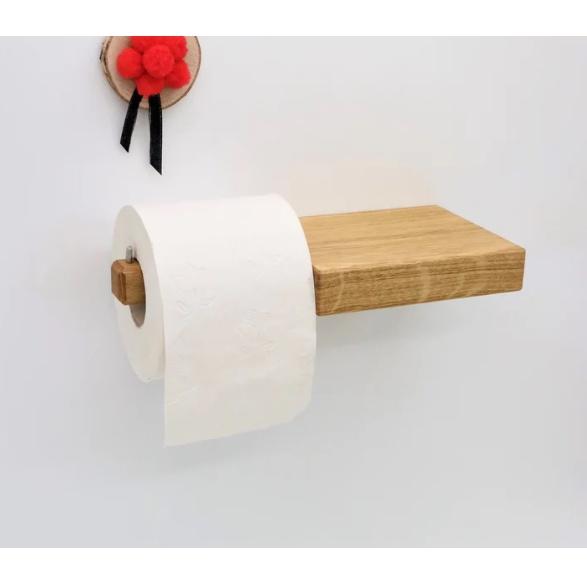 Giá kệ gỗ để giấy trang trí treo trường trong nhà tắm nhà vệ sinh