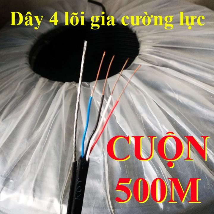 Dây 4 lõi CỨNG có gia cường lực CUỘN 500M