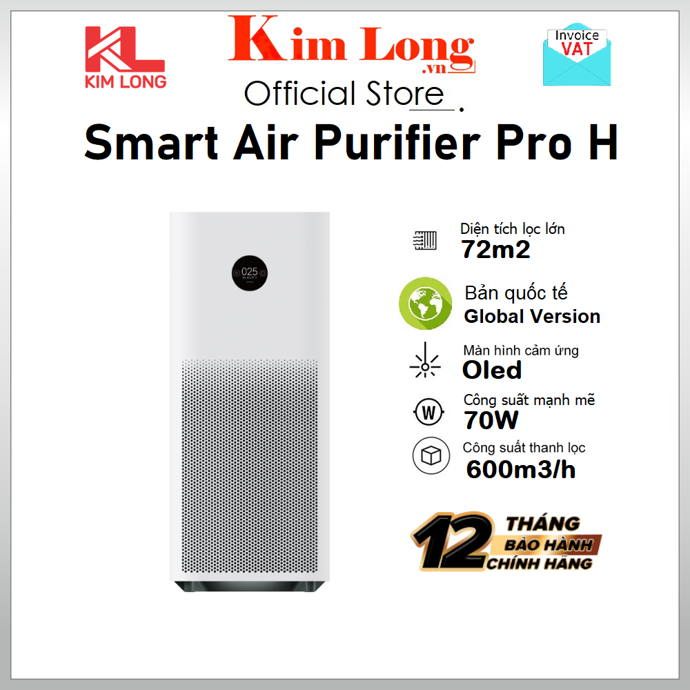 Máy Lọc Không Khí Xiaomi Smart Air Purifier Pro H Bản Quốc Tế - Hàng chính hãng