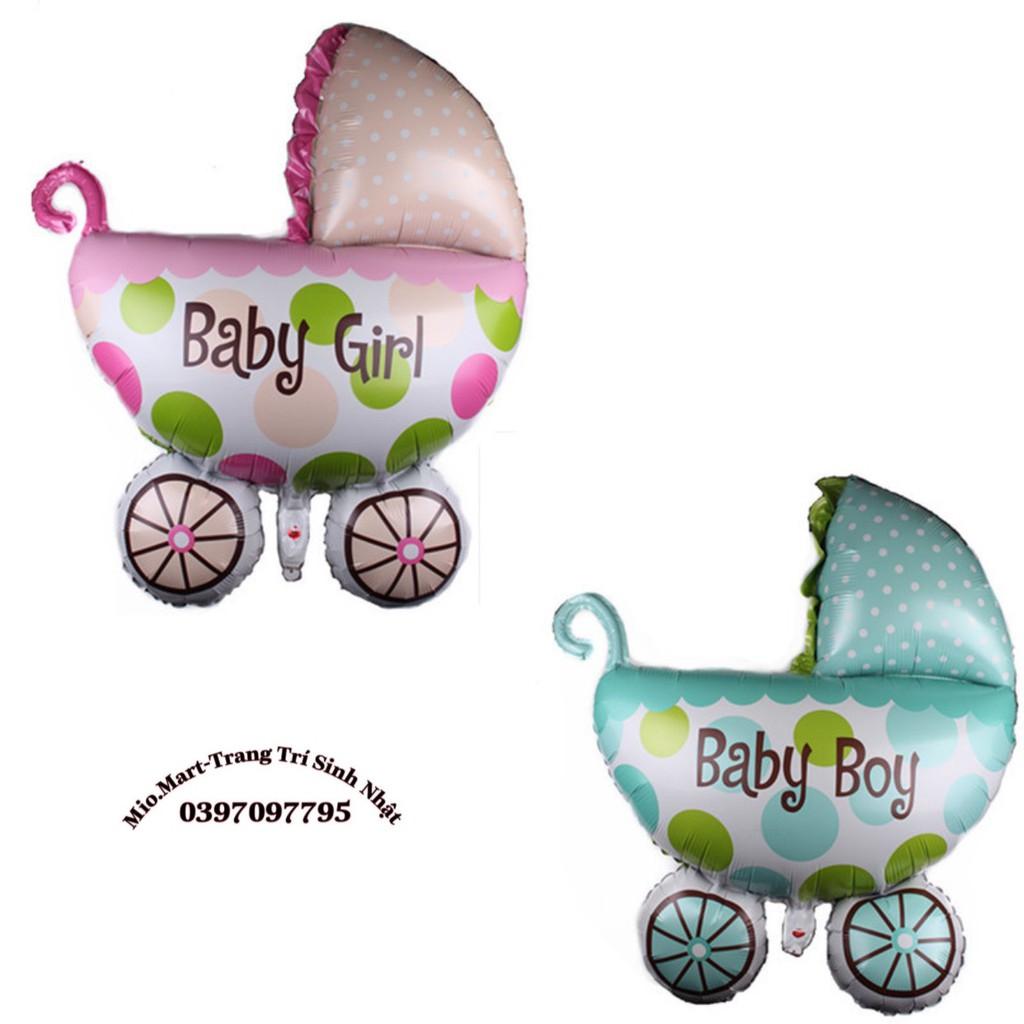 Bóng Bay Hình Chiếc Nôi Màu Hồng, Xanh Trang Trí Sinh Nhật Cho Bé BB93