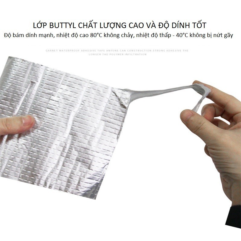 Băng Keo Siêu Dính Chuyên Dán Chống Thấm Cho Tường, Trần Nhà, Mái Tôn, Ống Nước, Bể Nước, Xô Chậu, Phao Bơi