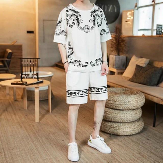 Đồ Bộ Thể Thao Nam Nữ HOA VĂN LÁ - Set Quần Áo bốn mùa đẹp cao cấp mặc nhà đi chơi thoải mái 01