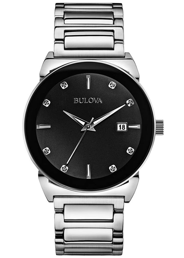 Đồng Hồ Nam Bulova Dây Thép Không Gỉ 96D121 - Mặt Đen