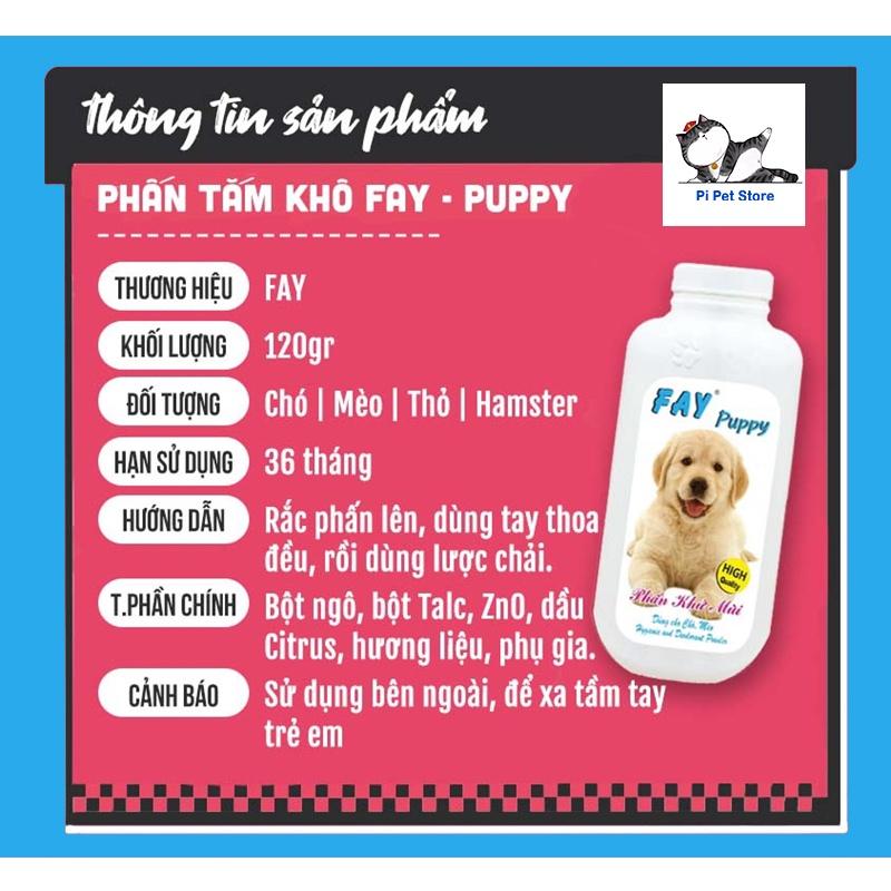 Bột tắm khô cho chó mèo Fay - Phấn tắm khô cho chó mèo Fay