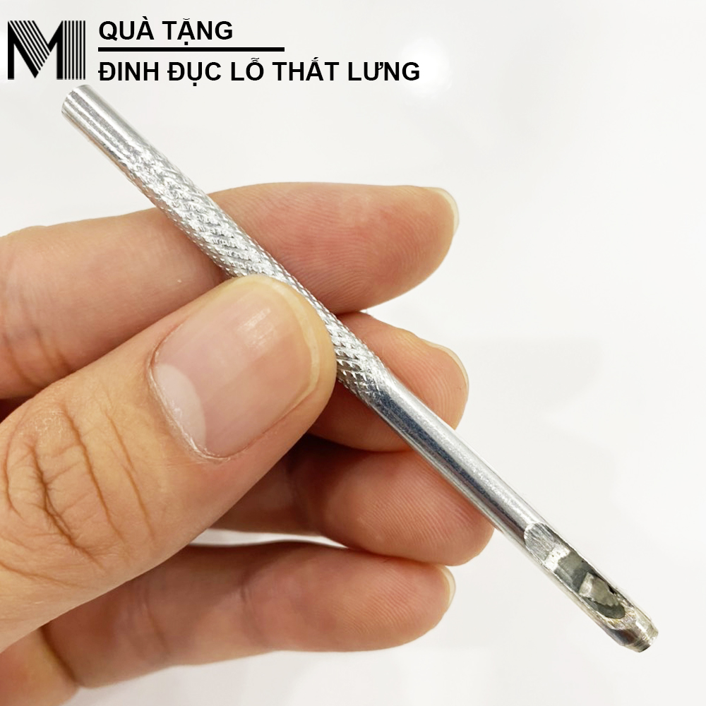 Thắt lưng nam Manticano da bò thật Cao Cấp 100%. Tặng kèm đinh đục lỗ