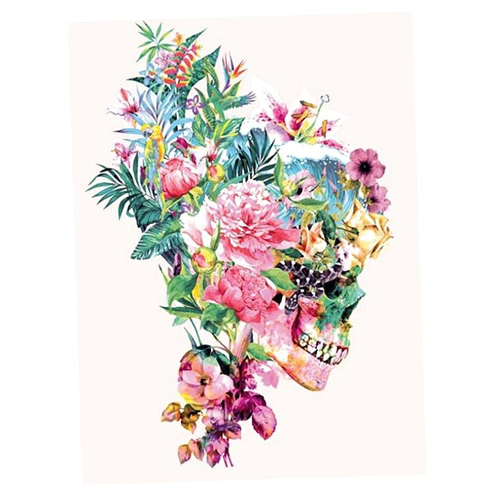 Full Drill Diamond Painting Skull Flower Picture Cross Stitch Craft and Arts