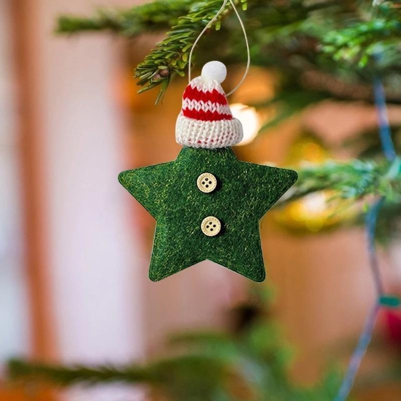 Ngôi sao năm cánh dệt kim trang trí cây thông giáng sinh