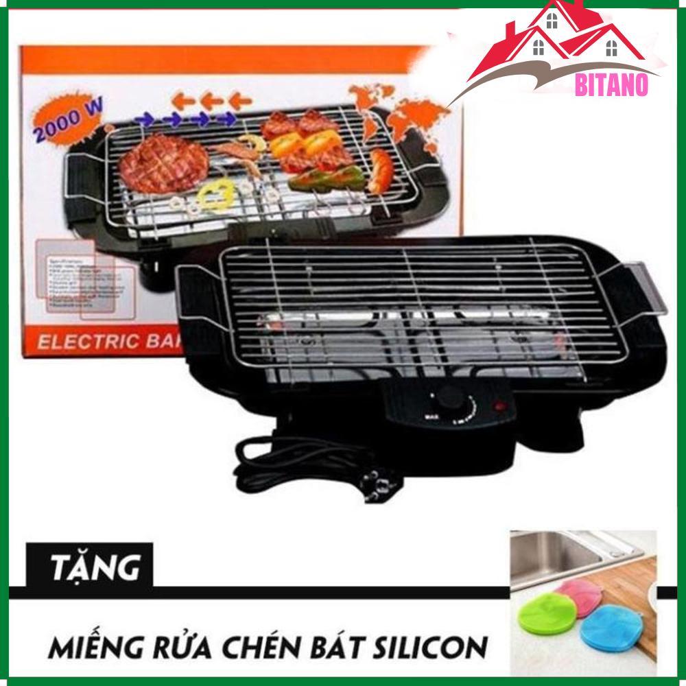 Bếp Nướng, Bếp Nướng Điện Cao Cấp BITANO Electric Barbecue Grill 2000W Không Khói, Tặng 1 Khăn Lau Cao Cấp