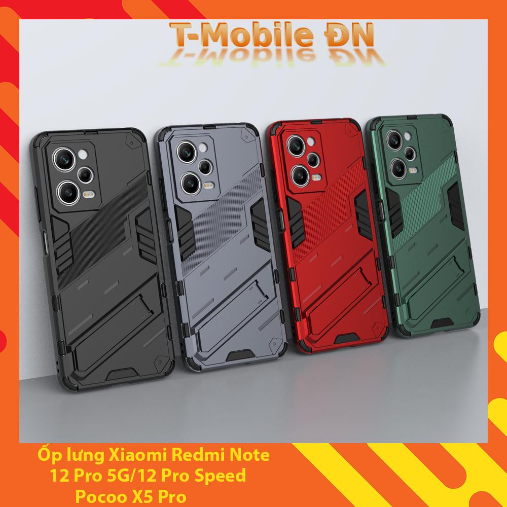 Ốp lưng cho Xiaomi Redmi Note 12 Pro Speed 5G Poco X5 Pro chống sốc Iron Man PUNK cao cấp kèm giá đỡ