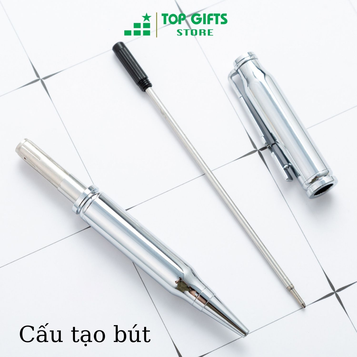 Bút ký khắc tên VD060 - khắc tên theo yêu cầu mực xanh ngòi 0.7mm