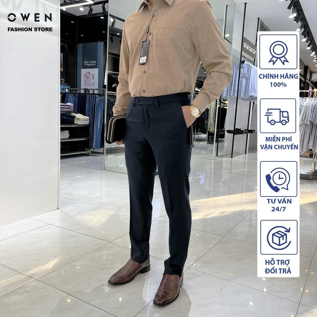 OWEN - () Quần âu nam công sở dáng Slimfit màu navy trơn mã QS220684