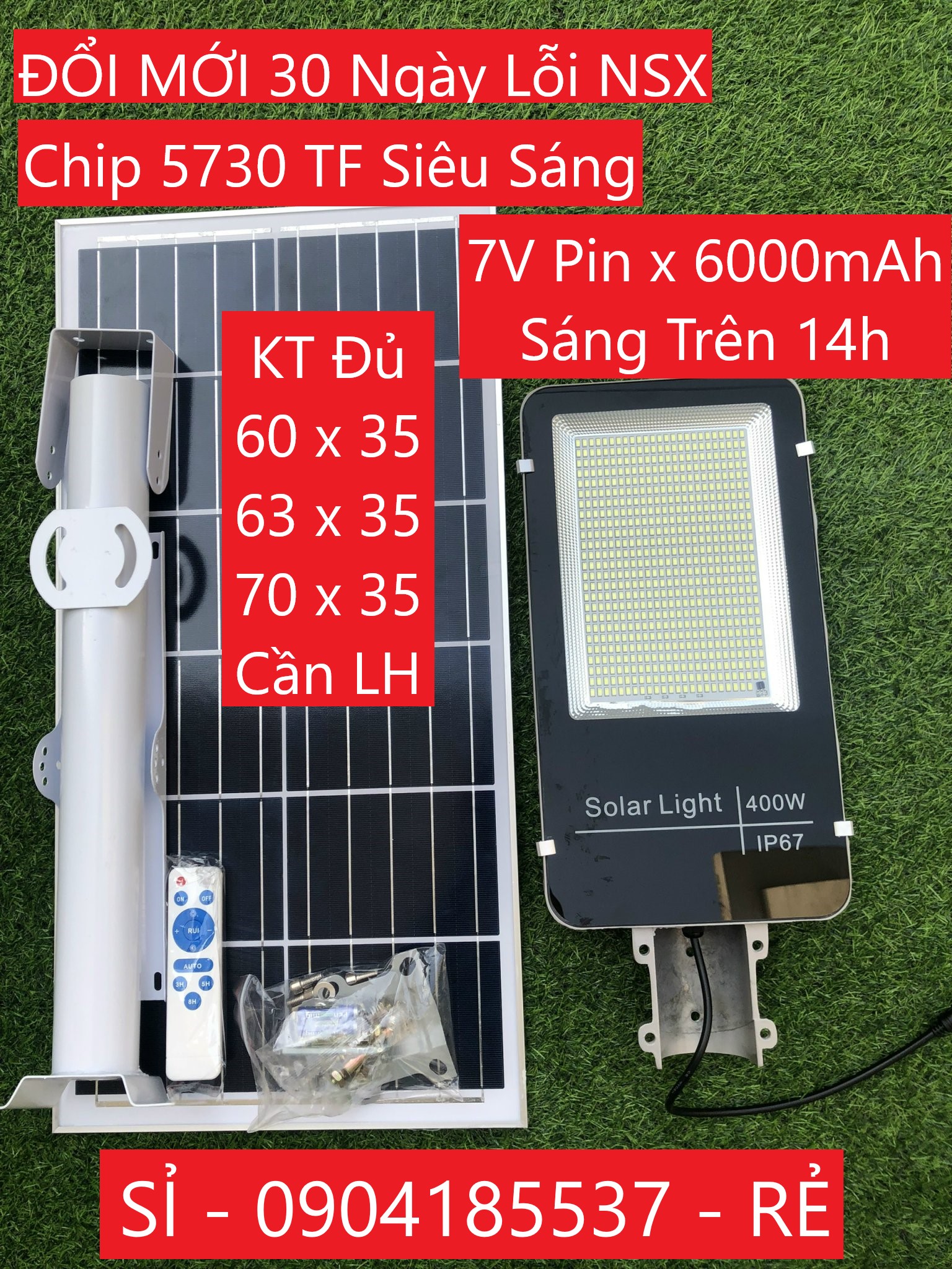 Đèn Đường Năng Lượng Mặt Trời LV-DL01-400630