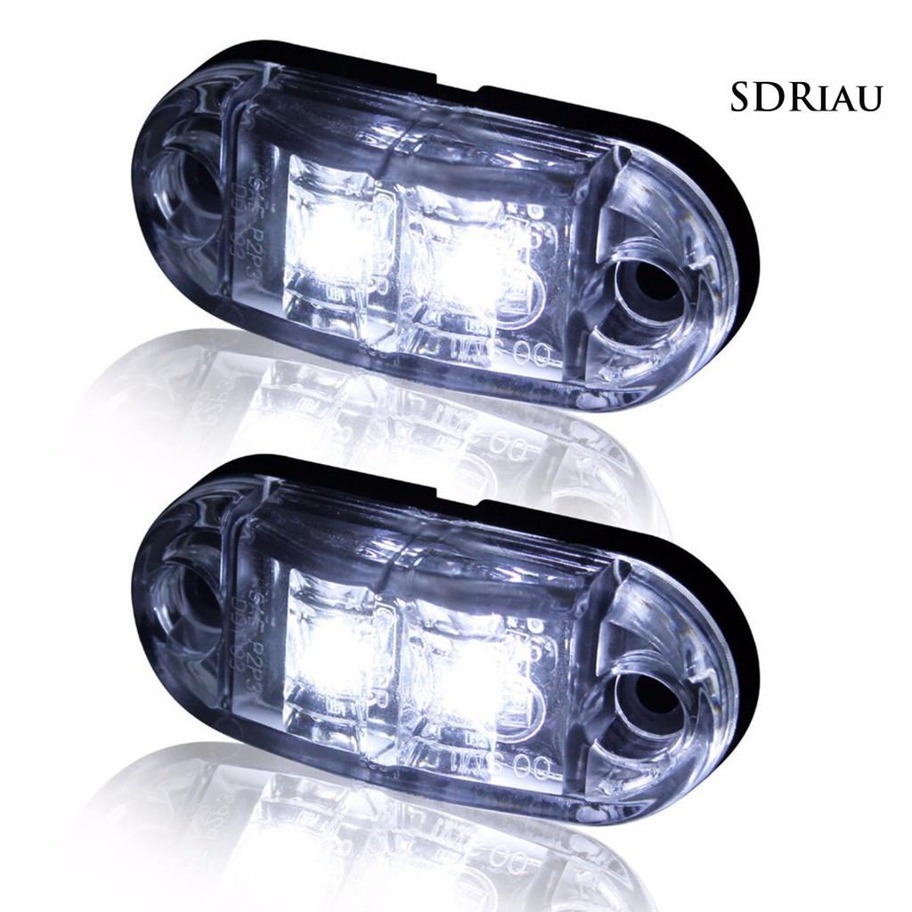 Set 10 Đèn Tín Hiệu Chống Nước 2 Led 10-30v Dành Cho Xe Hơi / Xe Tải Tiện Dụng