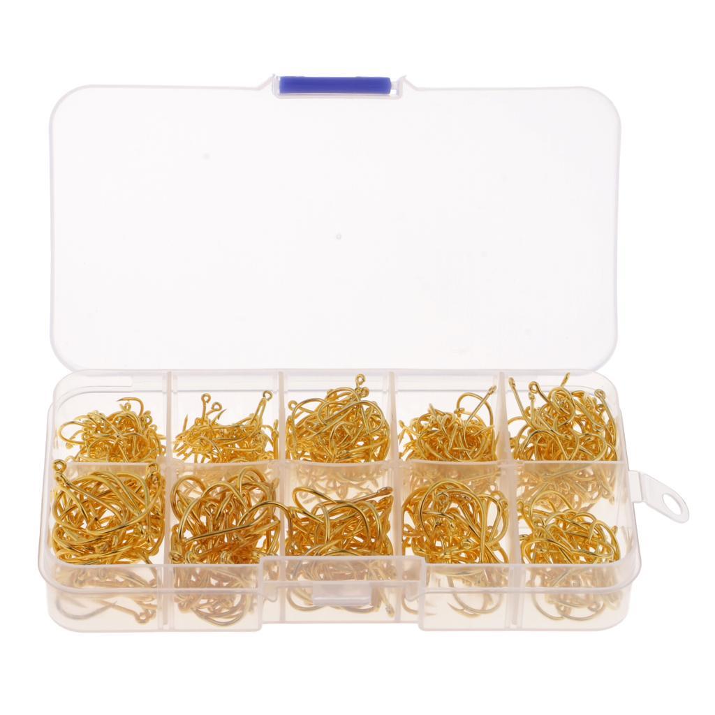 500pcs High Carbon Steel Fishing Hooks Offset Hook Barbed Fishing Hooks