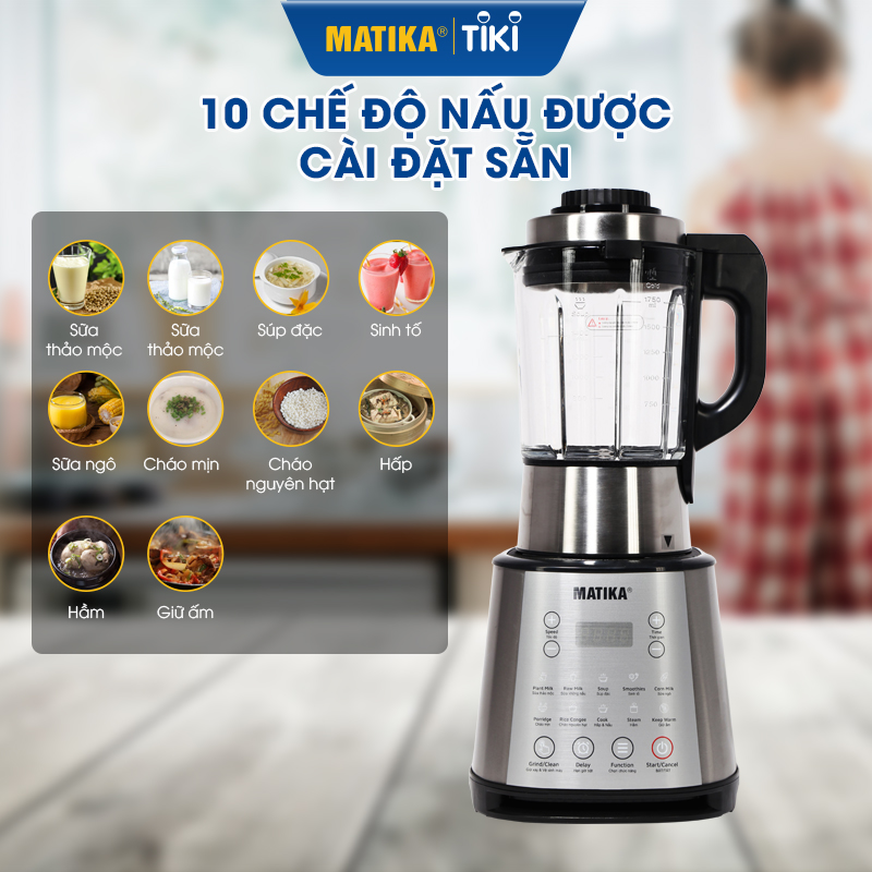 Máy Làm Sữa Hạt MATIKA 1.75L MTK-3286 - Hàng Chính Hãng